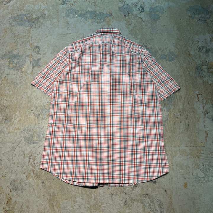古着 EDDIE BAUER/ エディバウアー/ チェック柄/ ボタンダウン半袖シャツ/ サイズL