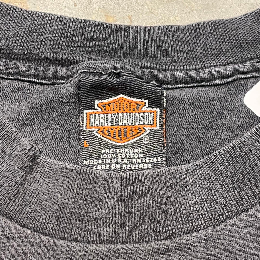 Used clothing Made in USA 90's~ Harley-Davidson/Harley-Davidson/Printed T-shirt/Size L