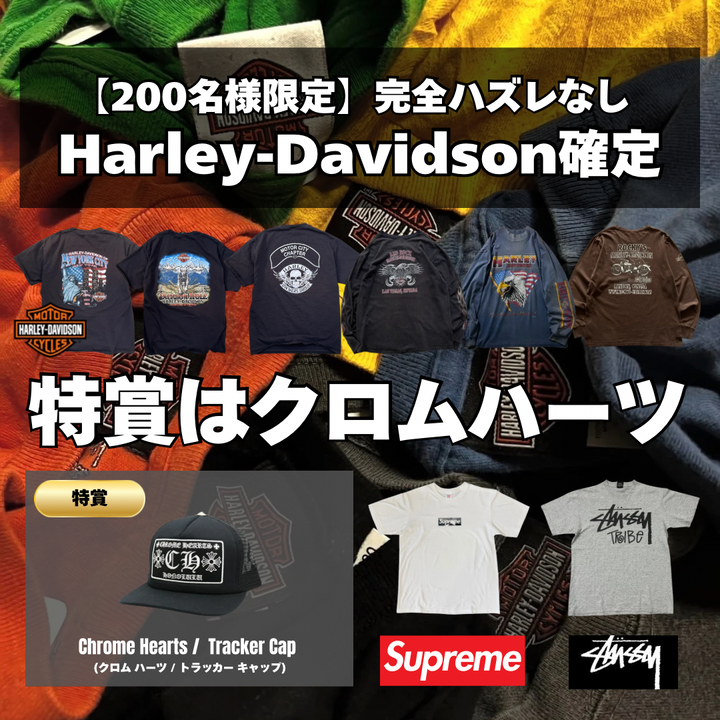 【200名様限定】ハーレーTシャツが確定で入る古着夏ガチャBOX (3着セット)