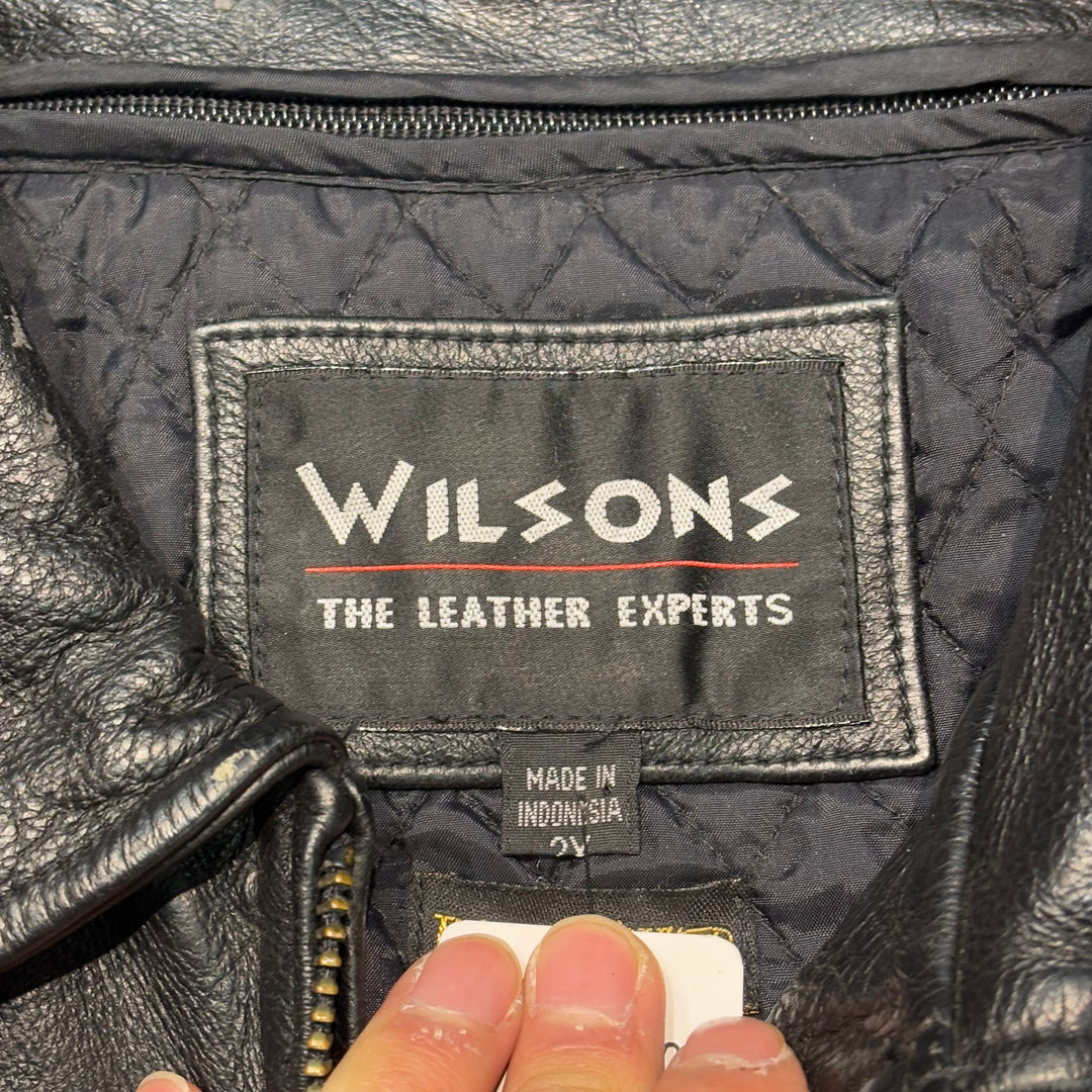 古着 WILSONS LEATHER/ ウィルソンズレザー/ ジップアップレザージャケット/ サイズXL相当