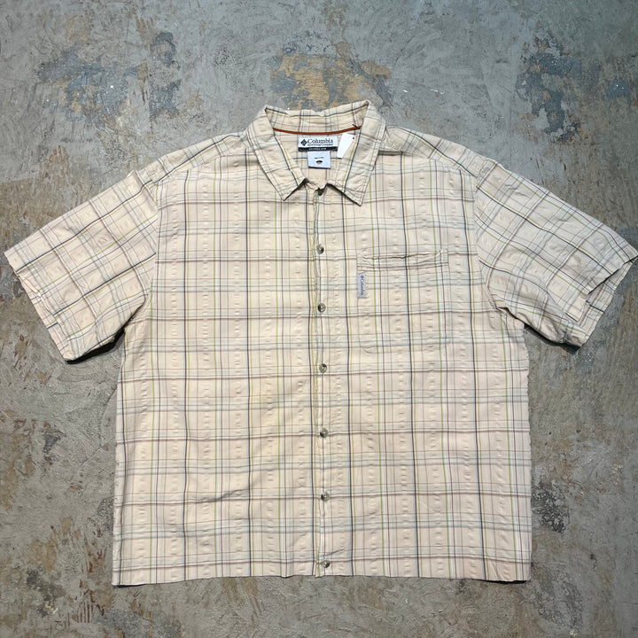 중고 의류 Columbia/ Columbia/ Short Sleeve Shirt/ Checkered Pattern/ Remake/ Size L