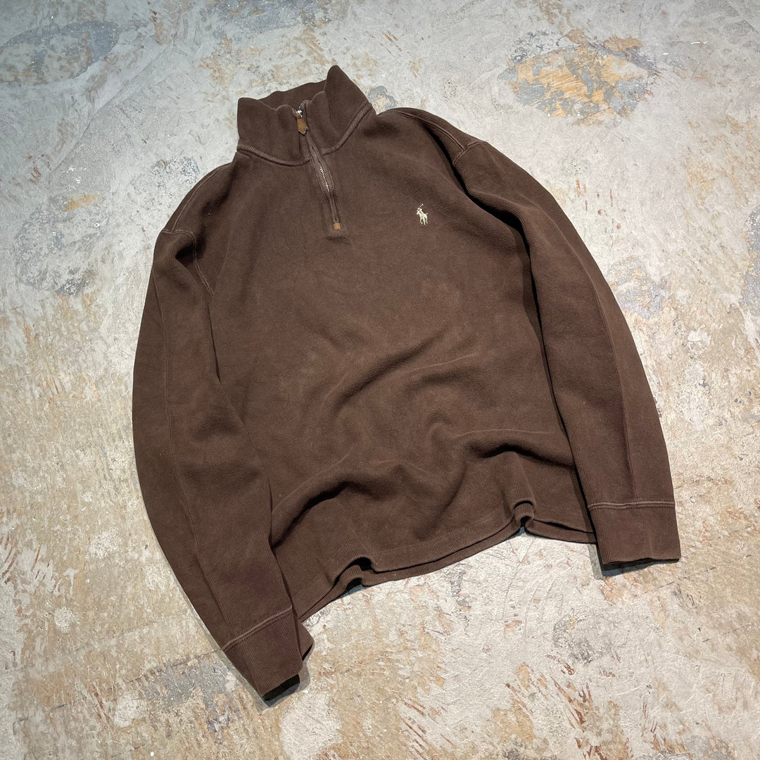 #3866 古着 POLO by Ralph Lauren/ポロバイラルフローレン/Half zip knit Sweater /ハーフジップニットセーター/ サイズL