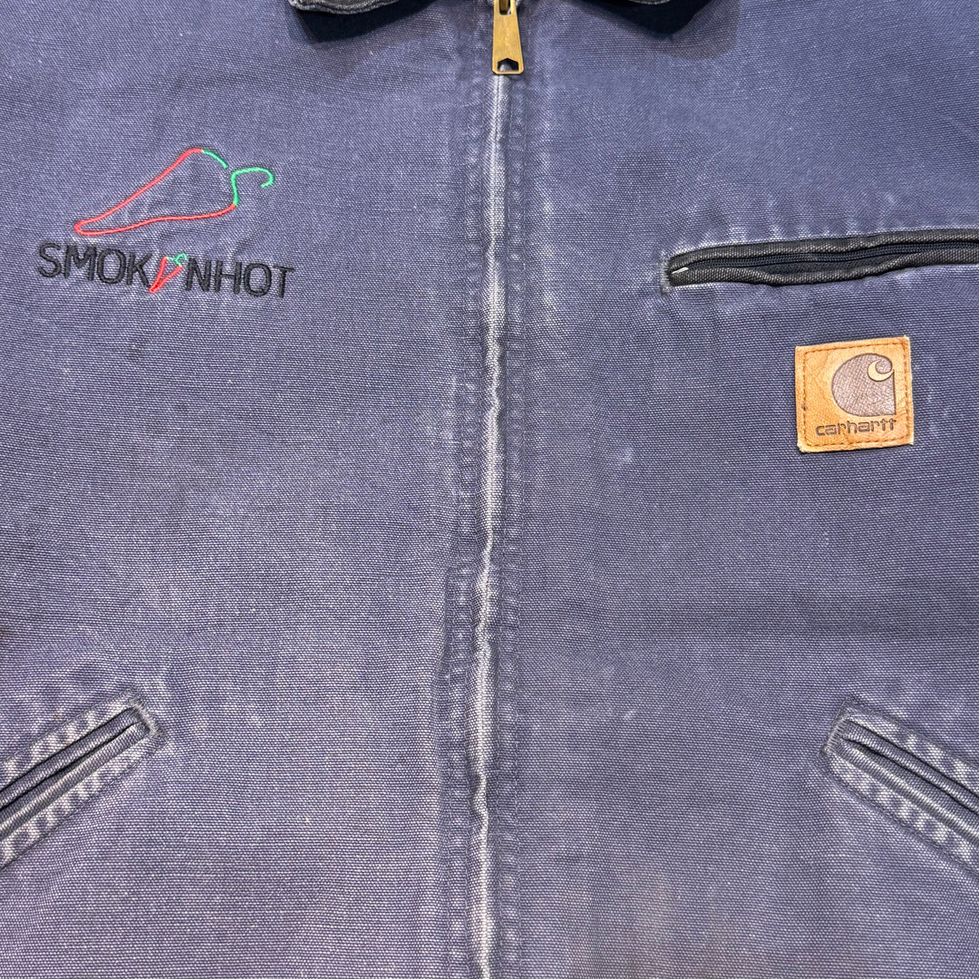 중고 의류 Carhartt/ Carhartt/ Detroit 재킷/ 오리 직물/ 안감 담요/ 회사 로고/ 크기에 해당