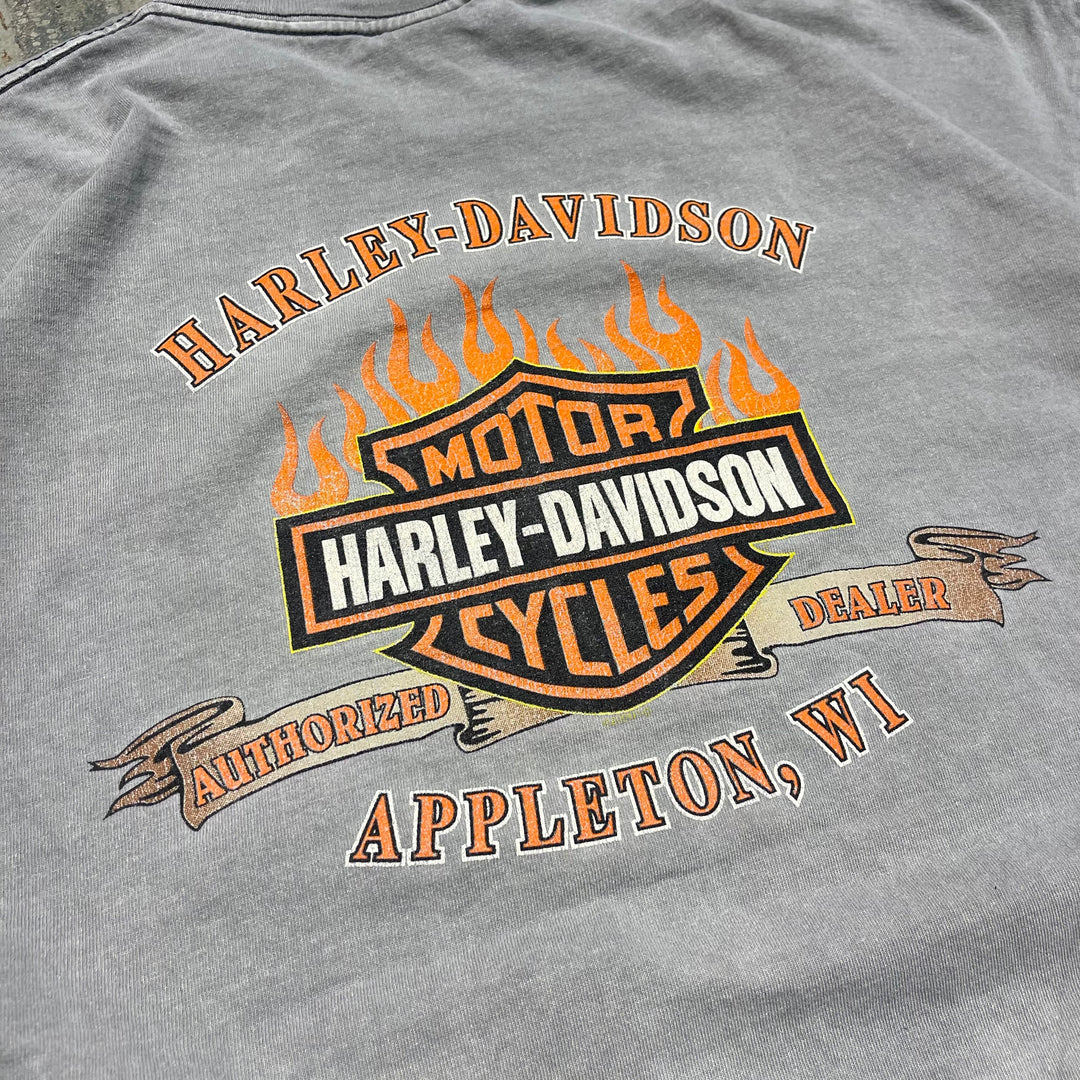 古着 USA製 Harley-Davidson/ハーレー ダビッドソン/シングルステッチ Tシャツ/サイズL