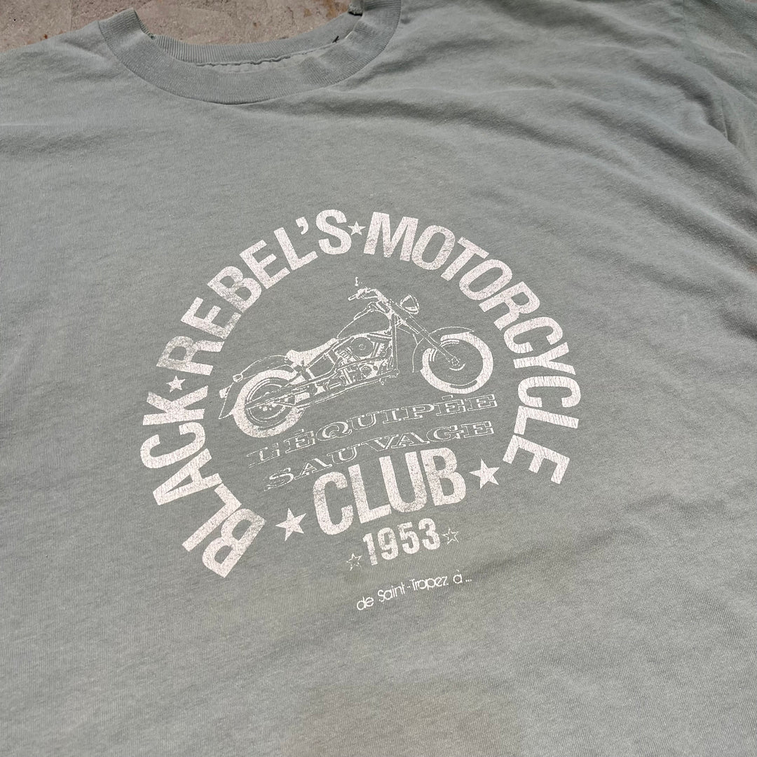 古着 90's black rebel's motorcycle club / 乱暴者“あばれもの” / 1953年公開映画 / ヴィンテージ シングルステッチ バンドTシャツ / サイズL-XL相当