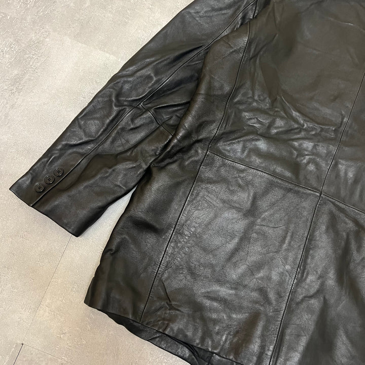 #1874 Unknow 古着/Leather Tailored Jacket/レザーテーラードジャケット/サイズXL相当