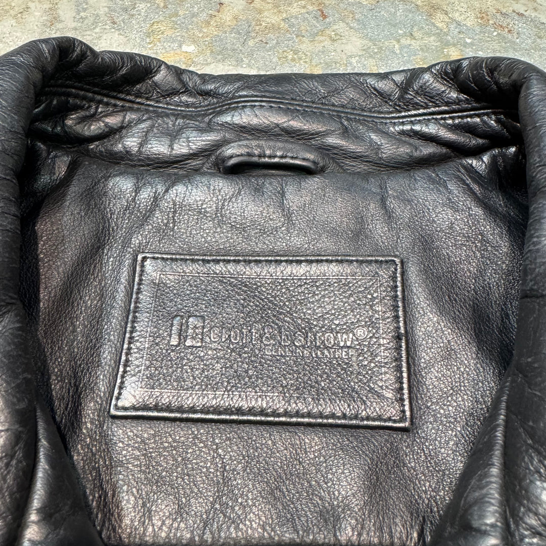 古着 USAVINTAGE/ Zip Up Leather Jacket/ジップアップレザージャケット/サイズM