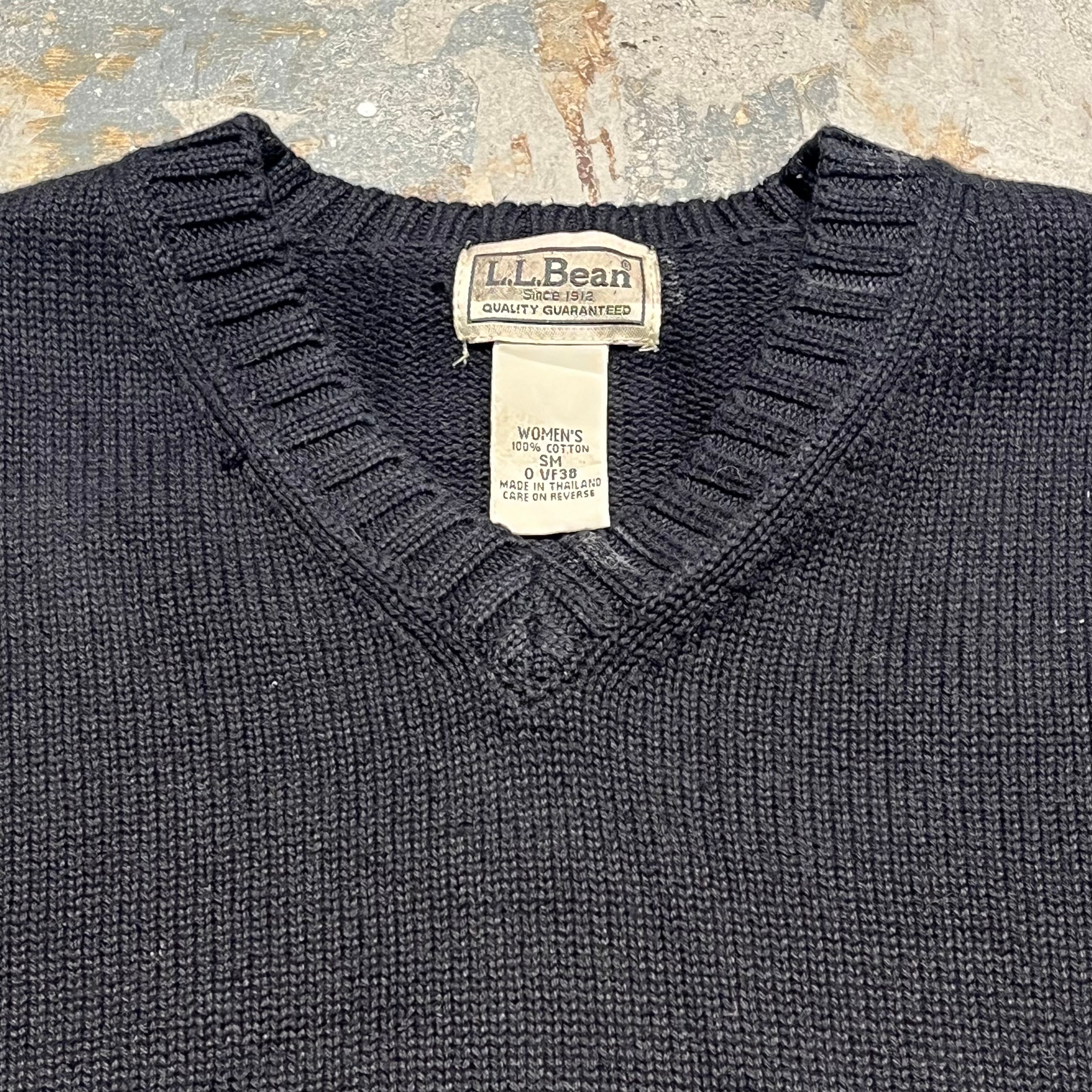 3358 L.L.Bean/エルエルビーン/V neck cotton knit/グイネックコットン