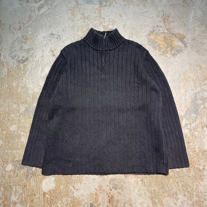 #3346 古着 Polo Ralph Lauren/ポロラルフローレン / Half Zip Cotton Knit Sweater/ハーフジップ コットンニット セーター / Drivers Knit Sweater/ドライバーズニットセーター/サイズ:レディースXL