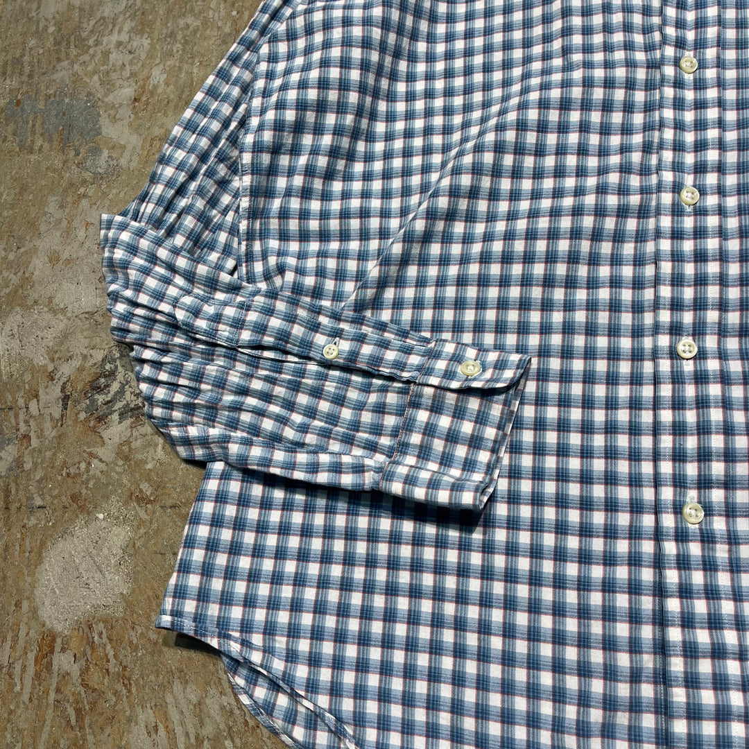 #4419 古着 Ralph Lauren/ラルフローレン/Long Sleeve Button Down Shirt/長袖ボタンダウンシャツ/チェック柄/CUSTOM FIT/サイズL