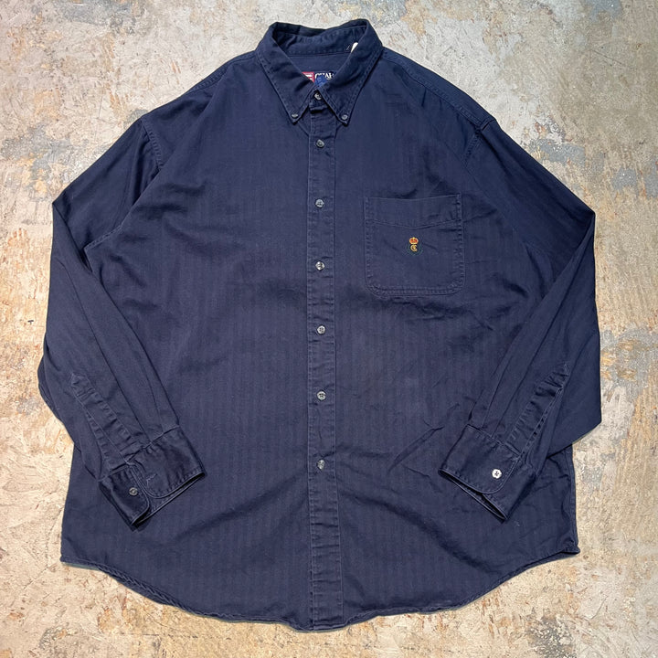 古着 CHAPS RALPH LAUREN/ チャップス ラルフ ローレン/  ボタンダウン長袖シャツ/ 無地/ サイズXL