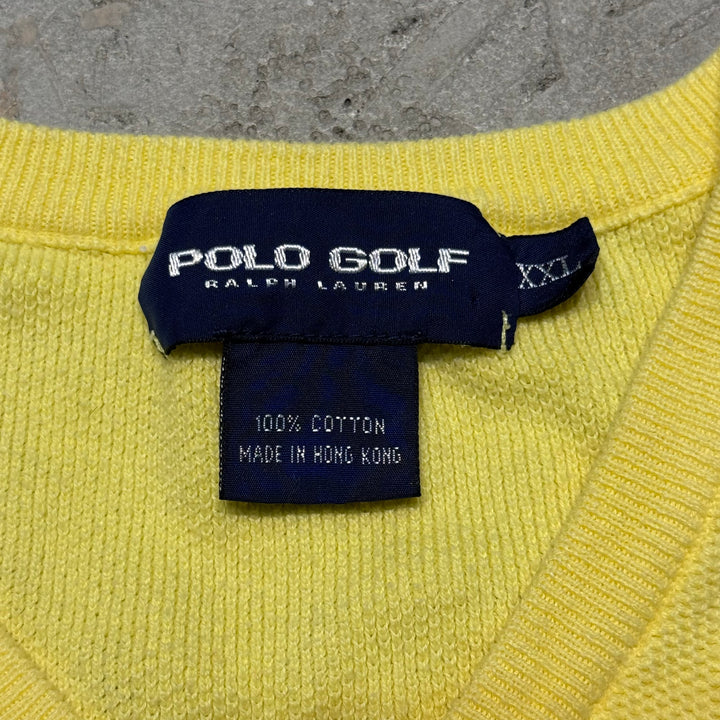 古着 POLO GOLF Ralph Lauren/ ポロゴルフラルフローレン/ Vネックニットベスト/ サイズ2XL