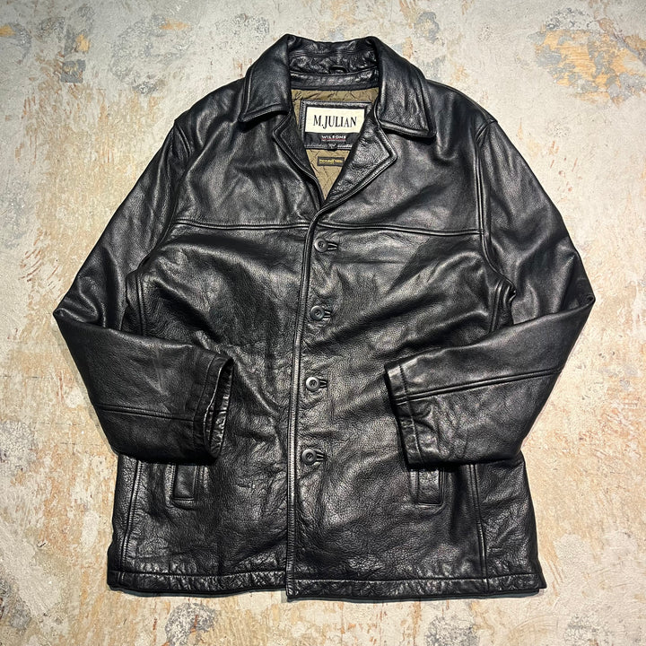 #3319 古着 WILSONS/Leather Jacket/フロントボタンレザージャケット/サイズL