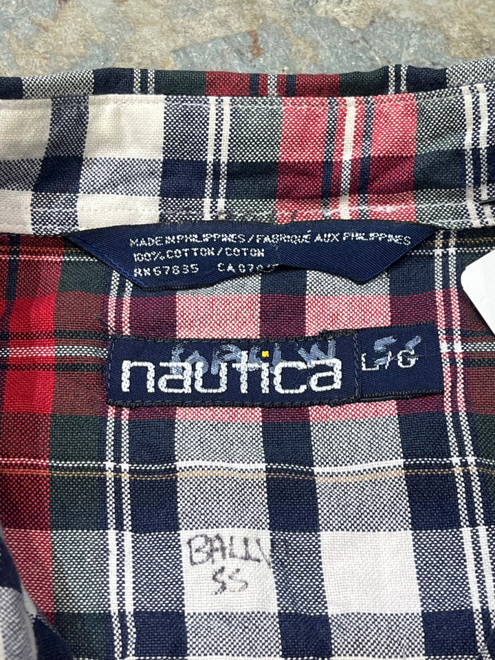 古着 NAUTICA/ノーティカ/ボタンダウン長袖シャツ/チェック柄/サイズL