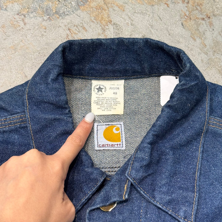 旧衣USA制80's~ carhartt/汽车心/牛仔夹克/牛仔裤/尺寸XL相当