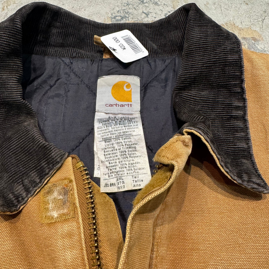 古着 carhartt/ カーハート/ トラディショナルコート/ 裏地キルティング/ 襟コーデュロイ/ サイズ2XL