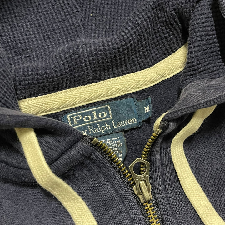 #3829 古着 POLO Ralph Lauren/ポロラルフローレン/Zip Up Hoody / ジップパーカー / フード裏地サーマル/reverse weaveタイプ/サイズM