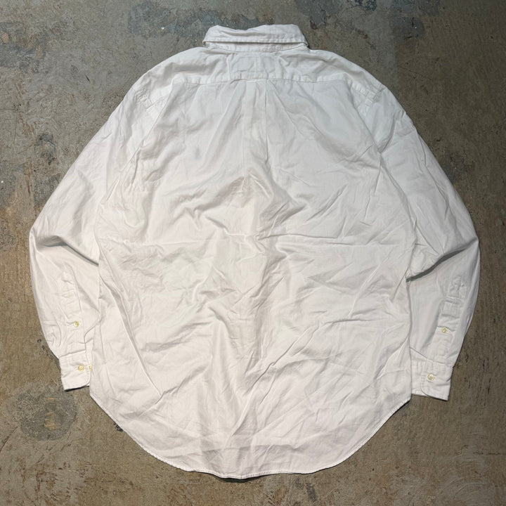古着 90's POLO by Ralph Lauren/ ラルフ ローレン/ ボタンダウン長袖シャツ/ 無地/ サイズXL相当