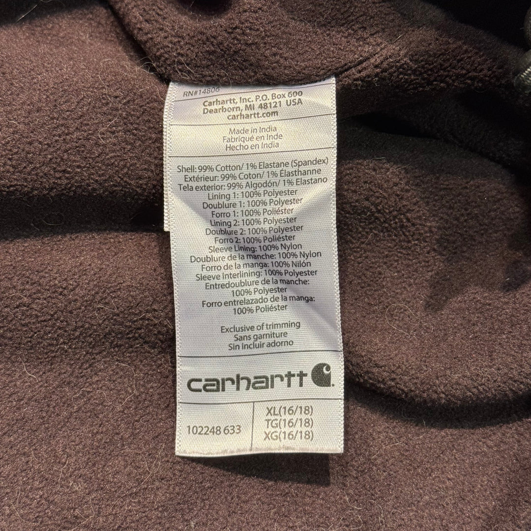 중고 의류 Carhartt/ Carhartt/ 풀 스윙 Sherpa 재킷/ 오리 직물/ Boa 안감/ 여성/ 크기 XL