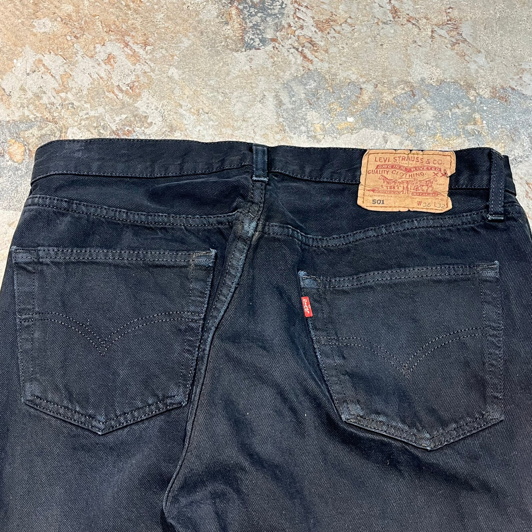 #4430 古着 Levi's/リーバイス/Black Denim Pants/ブラックデニムパンツ/501/サイズ36×32