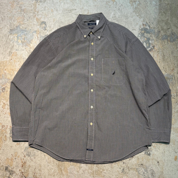 古着 NAUTICA/ ノーティカ/ ボタンダウン長袖シャツ/ チェック柄/ サイズXL