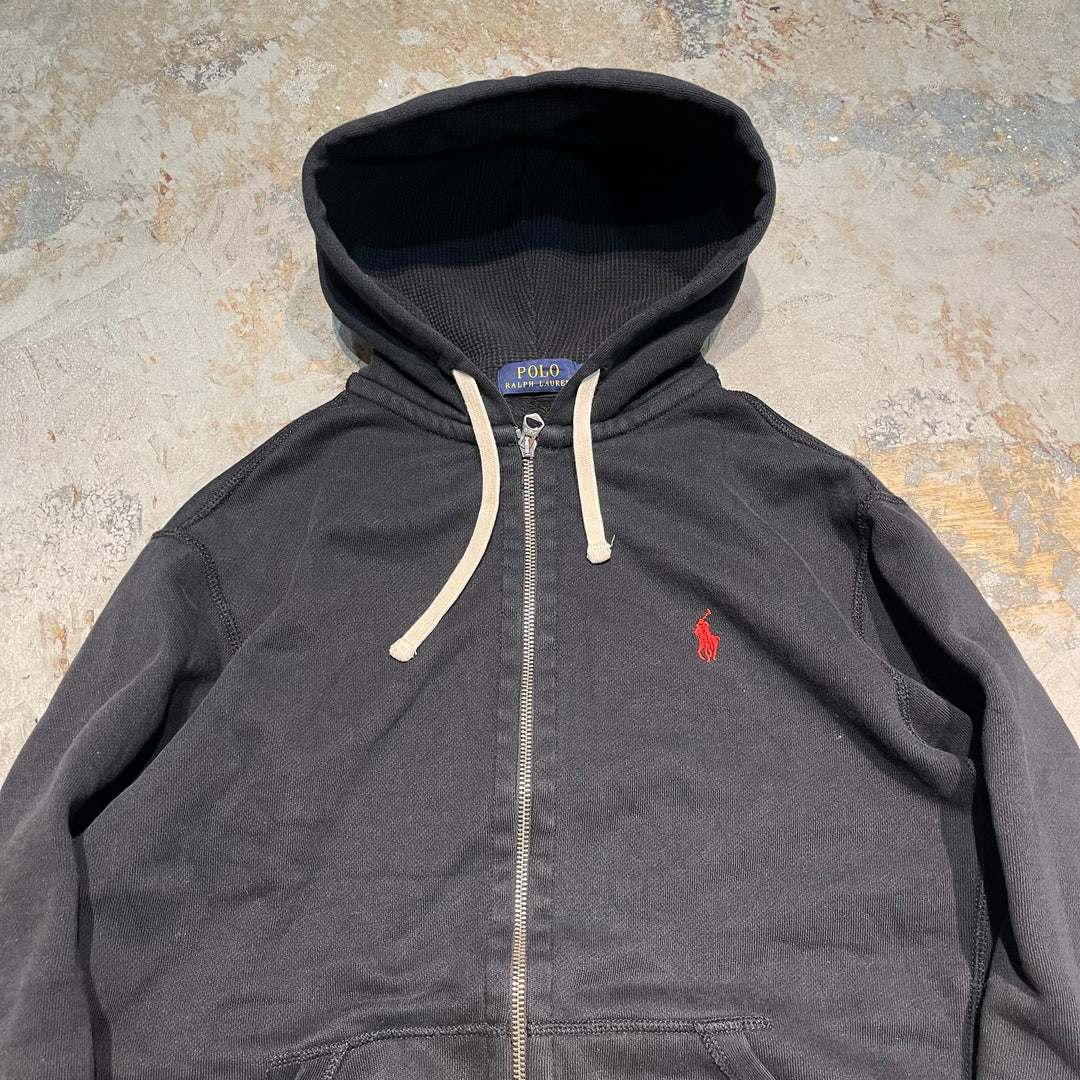 #3823古着 POLO Ralph Lauren/ポロラルフローレン/Zip Up Hoody / ジップパーカー / フード裏地サーマル/reverse weaveタイプ/サイズM