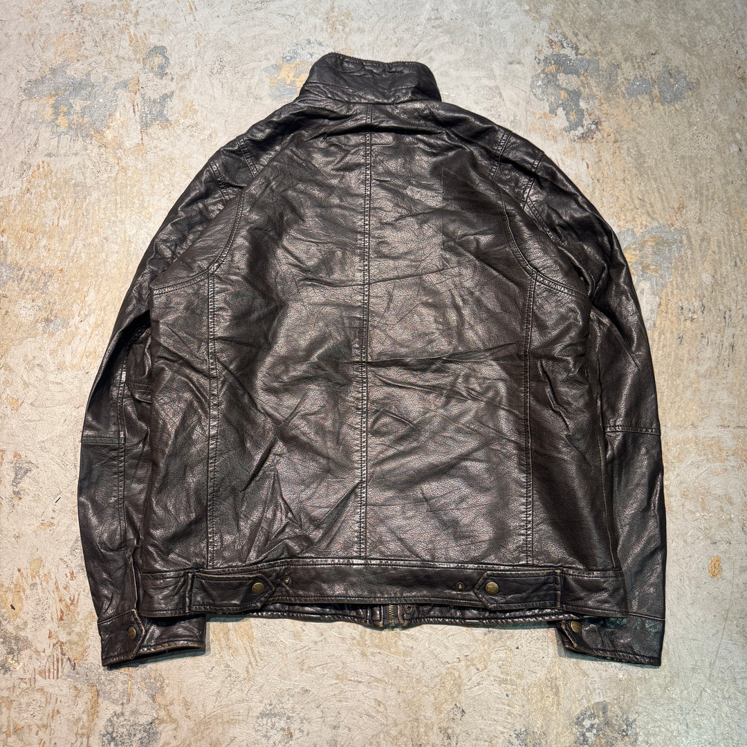 古着 USAVINTAGE/ジップアップレザージャケット/ サイズL