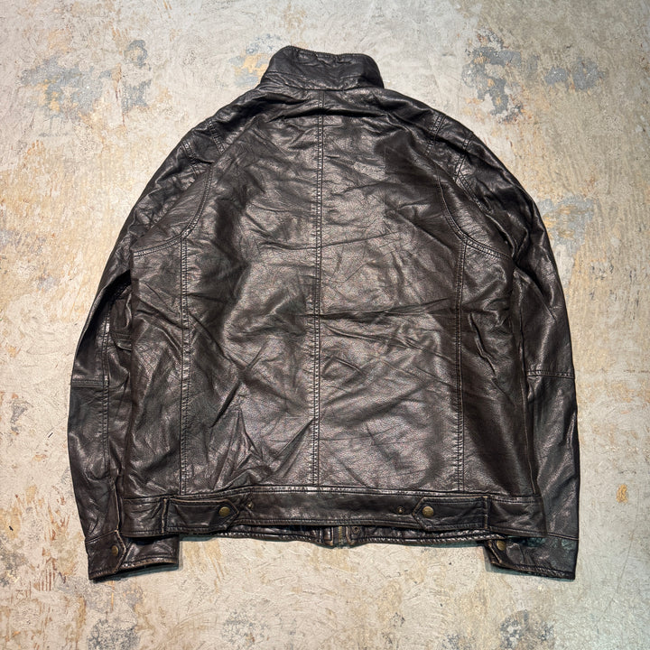 古着 USAVINTAGE/ジップアップレザージャケット/ サイズL