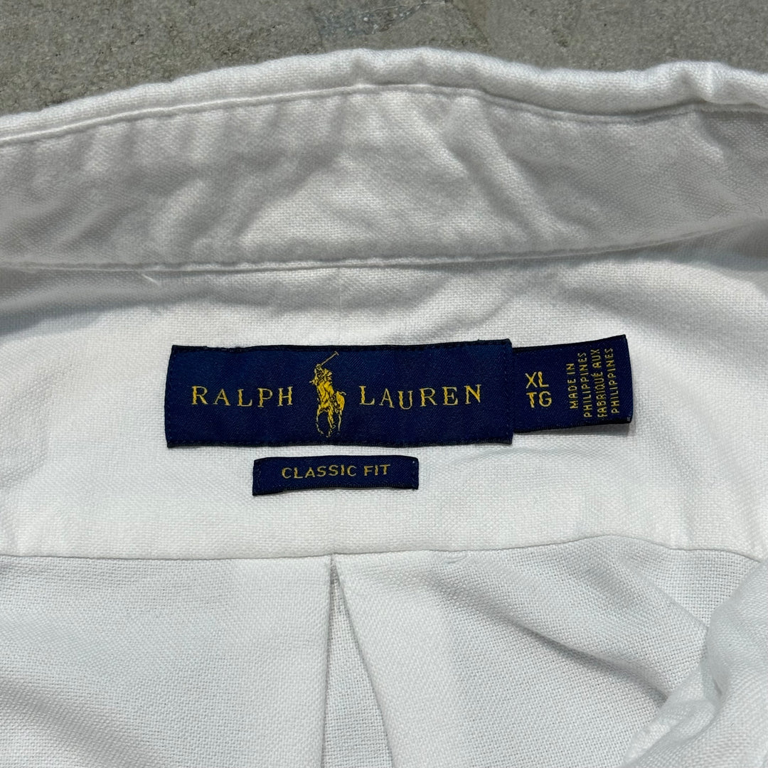 古着 POLO by Ralph Lauren/ ラルフ ローレン/ ボタンダウン長袖シャツ/ 無地/ サイズXL