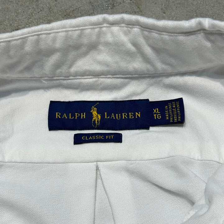 古着 POLO by Ralph Lauren/ ラルフ ローレン/ ボタンダウン長袖シャツ/ 無地/ サイズXL
