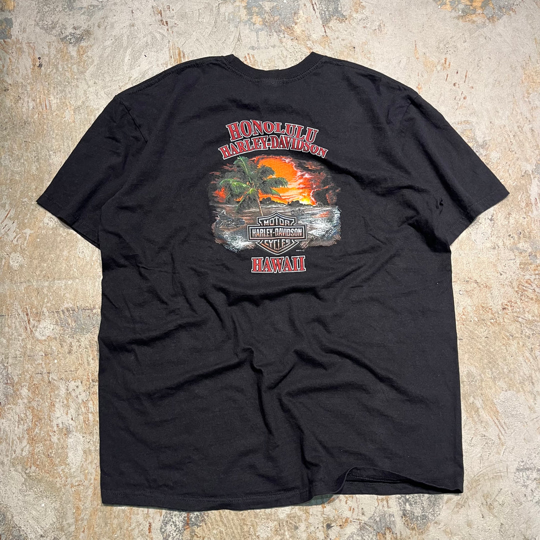 古着 Harley-Davidson/ハーレー ダビッドソン ハワイ州 ホノルル プリントTシャツ サイズXL