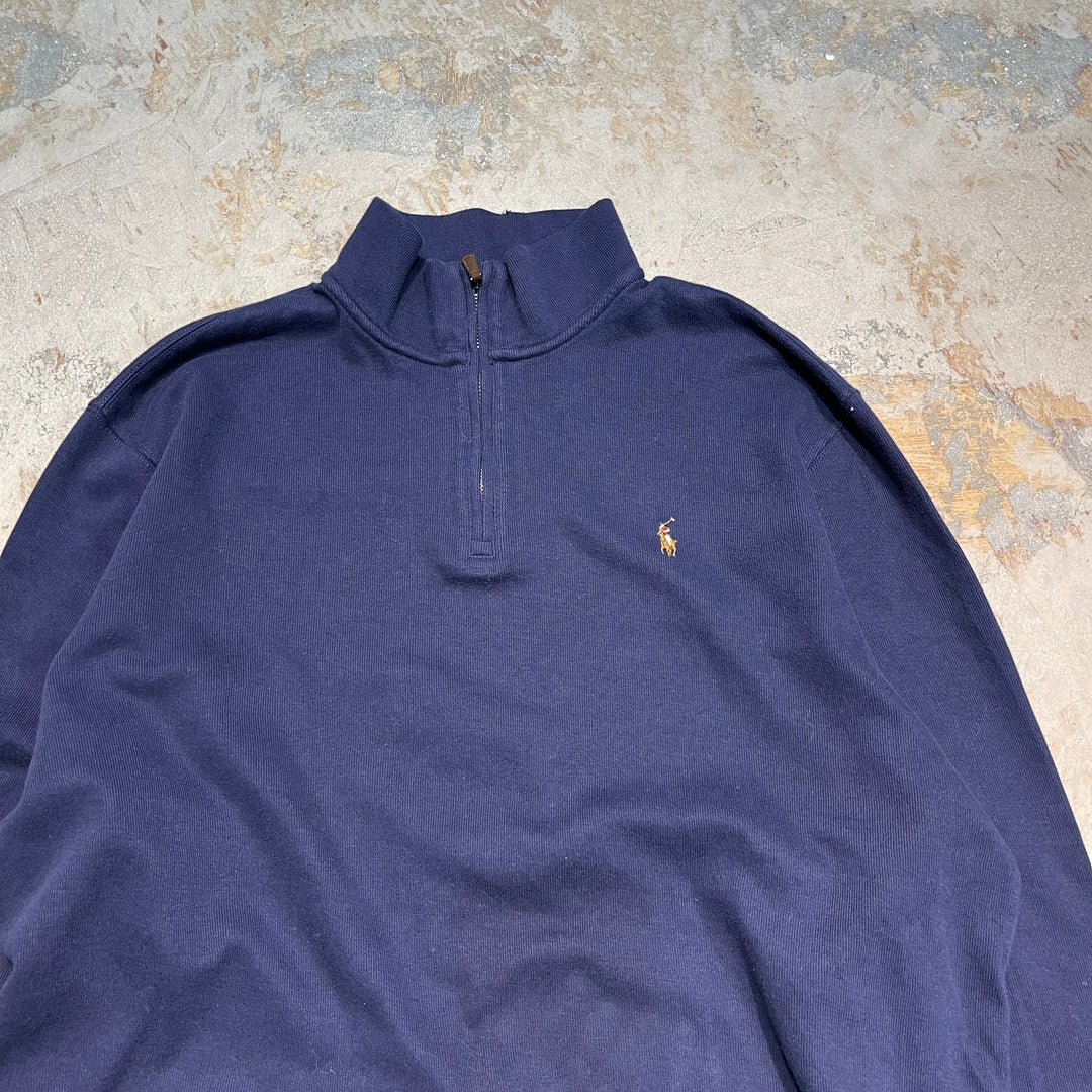 #3328 古着 Polo Ralph Lauren/ポロラルフローレン / Half Zip Cotton Knit Sweater/ハーフジップ コットンニット セーター / サイズXL