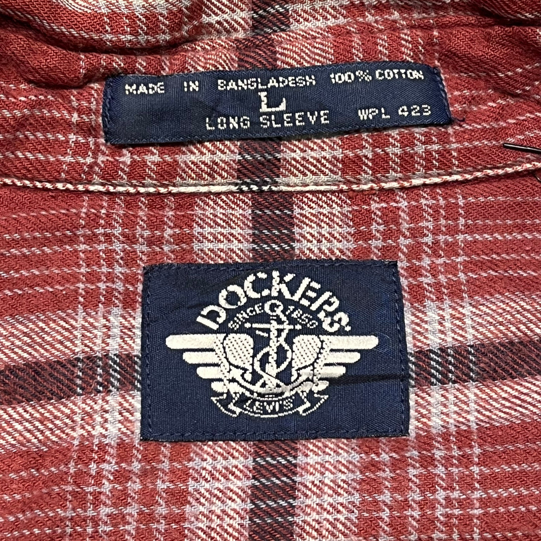 古着 DOCKERS/ドッカーズ /フランネルシャツ/長袖シャツ/ チェック柄/サイズL