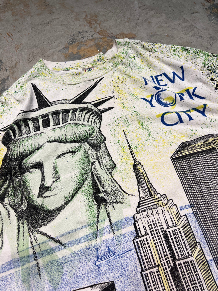 #MA90 古着 NEWYORK CITY/ニューヨーク/自由の女神/プリント Tシャツ/サイズXL