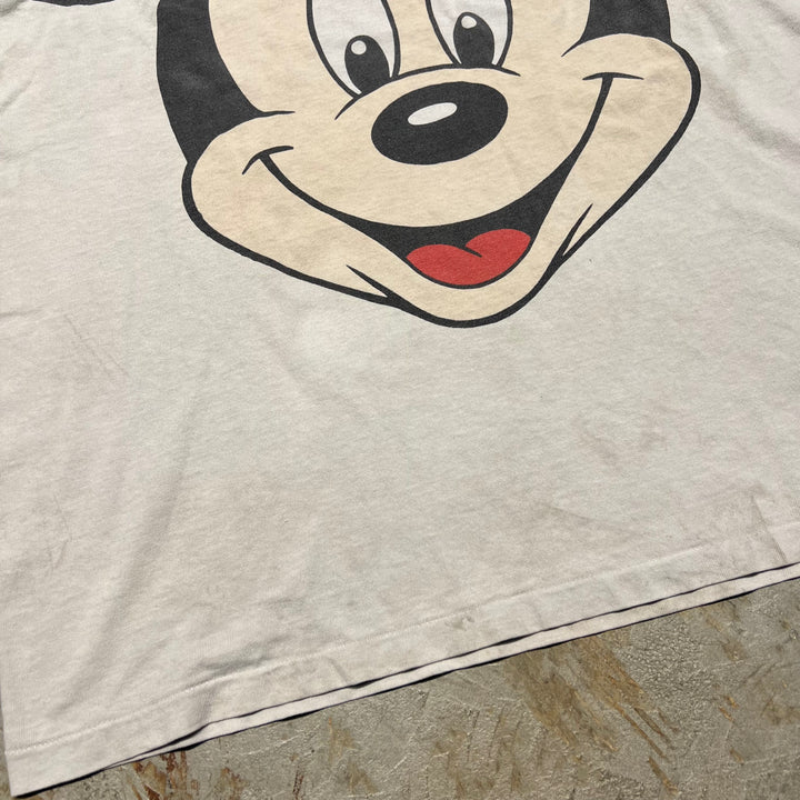 古着 USA製 90's DISNEY/ディズニー / ミッキーマウス / ヴィンテージ シングルステッチ キャラクターTシャツ/サイズXL相当