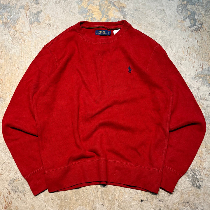古着 POLO by Ralph Lauren / ポロラルフローレン/ Vガゼット/ クルーネックコットンニットセーター/サイズS
