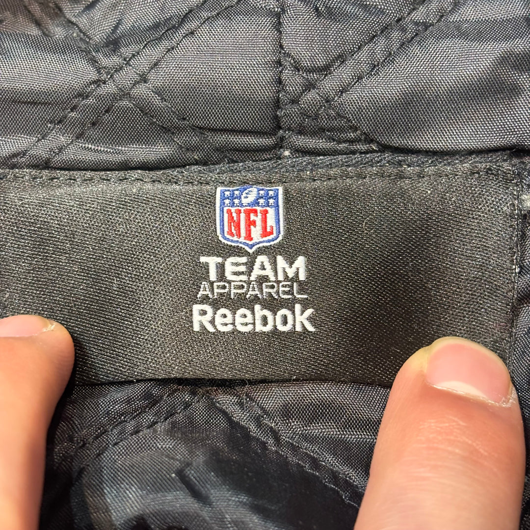 古着 Reebok/ リーボック/ ダック地ジャケット/ 裏地キルティング/ サンフェード/ シカゴベアーズ/ NFL/ 企業ロゴ/ サイズXL