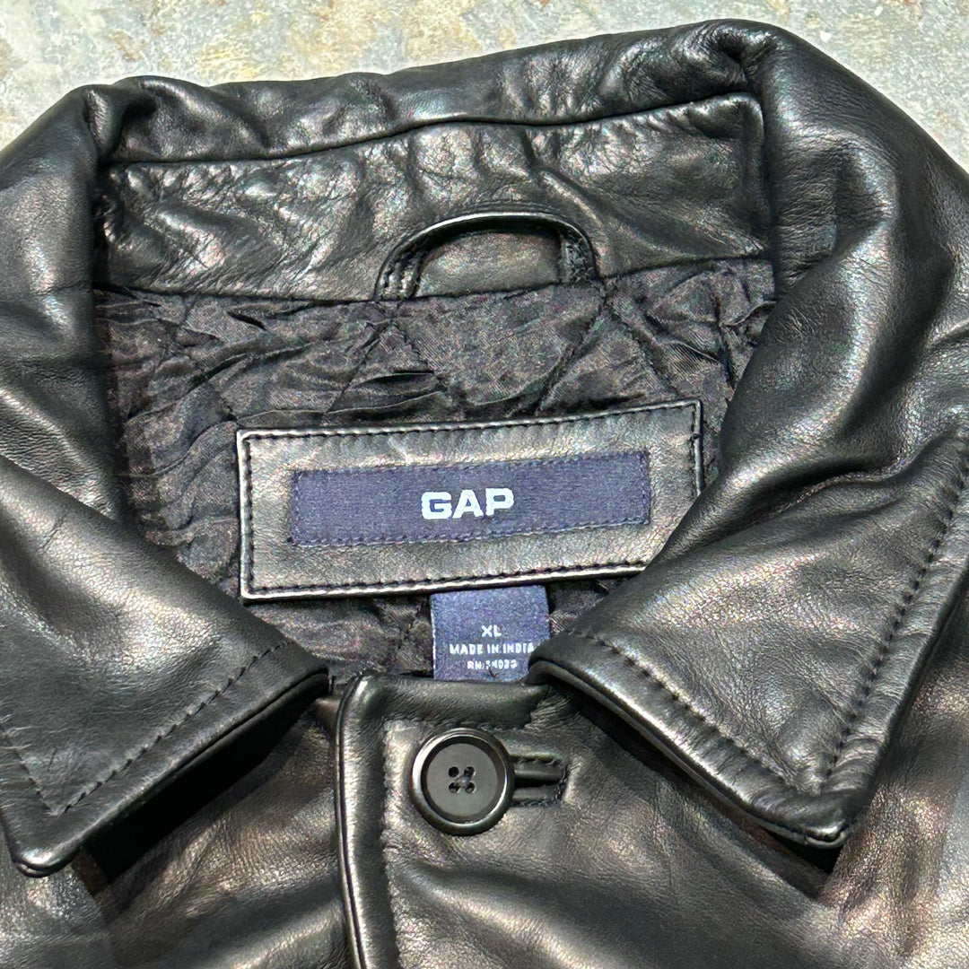 古着 GAP/ ギャップ/フロントボタンレザージャケット/サイズXL