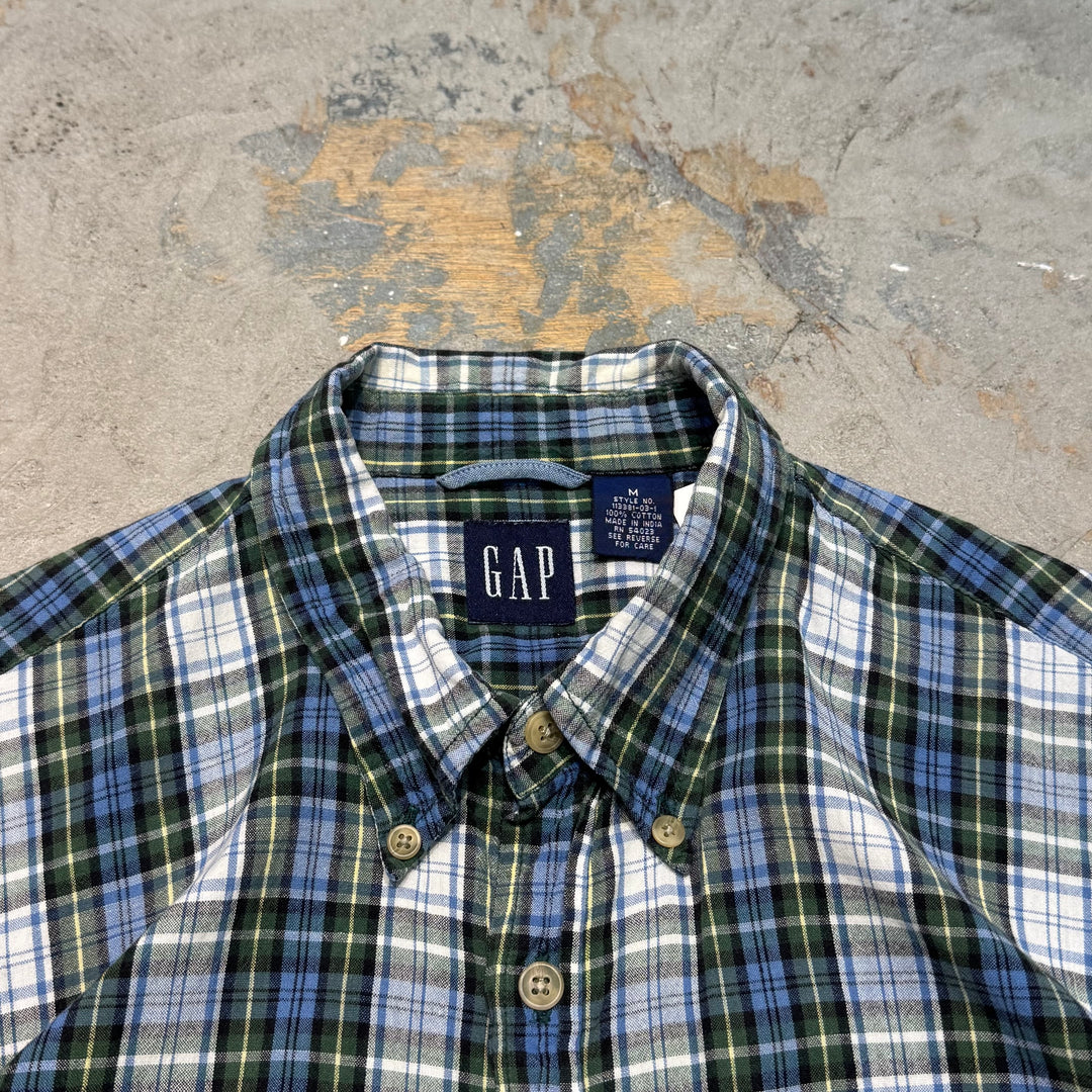 古着 GAP/ ギャップ/ ボタンダウン半袖シャツ/ チェック柄/ サイズM