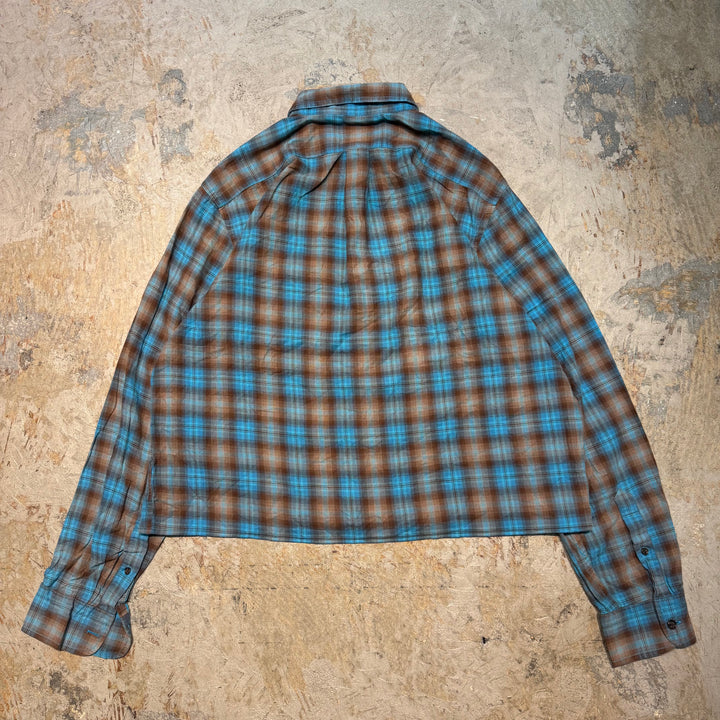 古着  GAP/ ギャップ/ ボタンダウン長袖シャツ/ チェック柄/ リメイク/ サイズM
