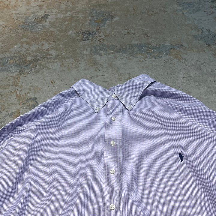 #4421 古着 Ralph Lauren/ラルフローレン/Long Sleeve Button Down Shirt/長袖ボタンダウンシャツ/チェック柄/サイズXXXL