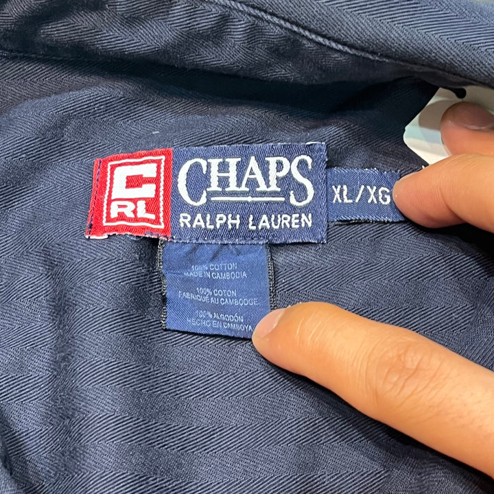 古着 CHAPS RALPH LAUREN/ チャップス ラルフ ローレン/  ボタンダウン長袖シャツ/ 無地/ サイズXL