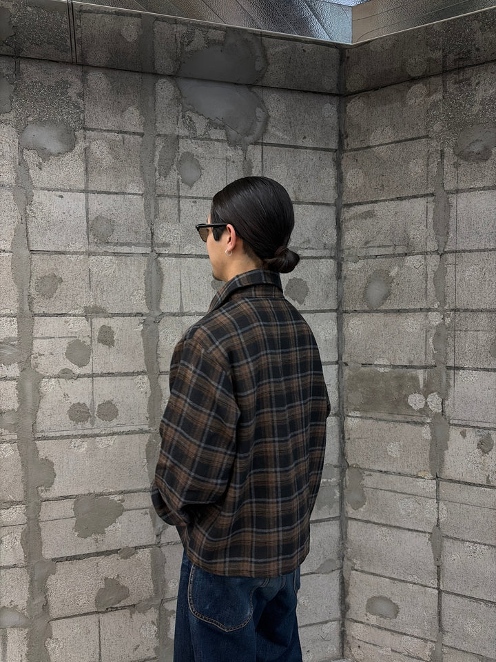 短丈フランネルシャツ/チェック