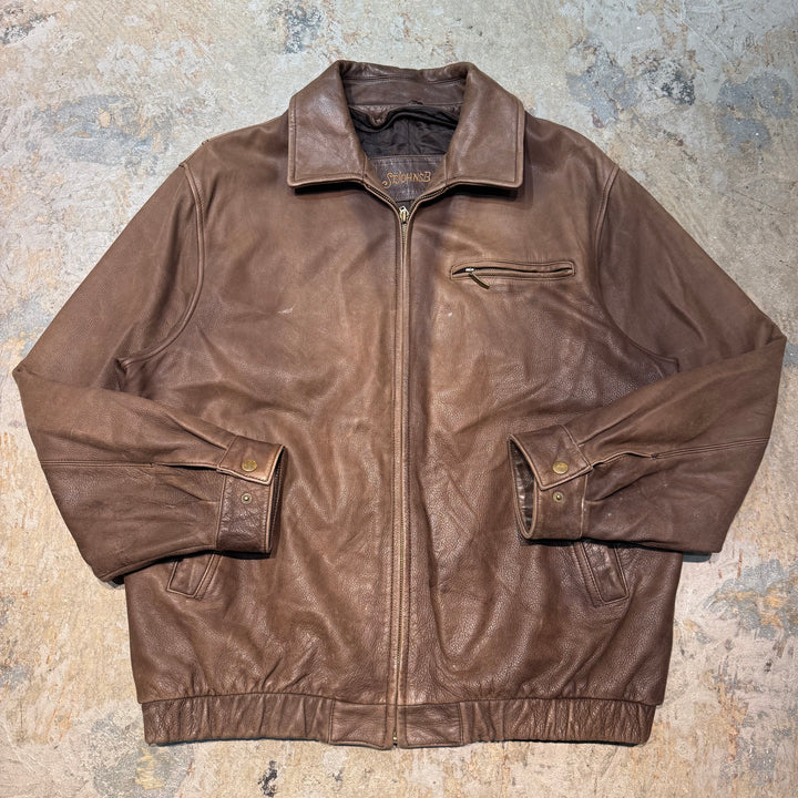 古着 ST JOHN'S BAY/セントジョンズベイ/ジップアップレザージャケット /サイズL