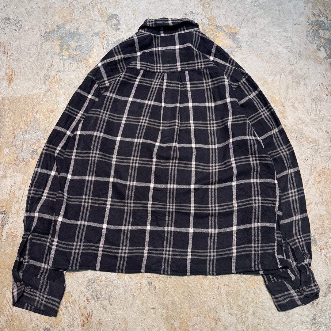 古着 St.JOHN'S BAY/ セントジョーンズベイ/ ボタンダウン長袖短丈リメイクシャツ/ チェック柄/サイズM