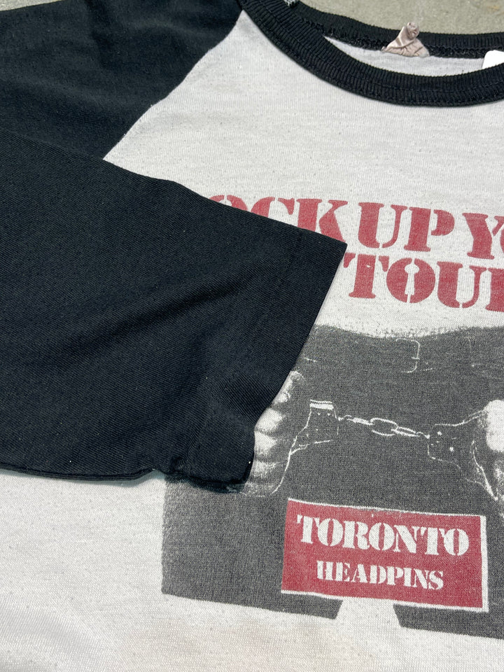 #MA166 古着 CANADA製 82's LOCK UP YOUR SONS / ロックアップユアーサンズ / ヴィンテージ ラグランTシャツ / サイズS