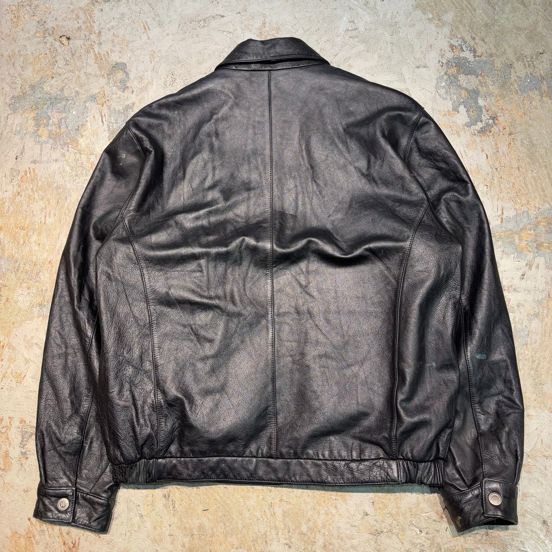 古着 WILSONS LEATHER/ ウィルソンズレザー/ 本革ジップアップレザージャケット/ 牛革/ サイズL