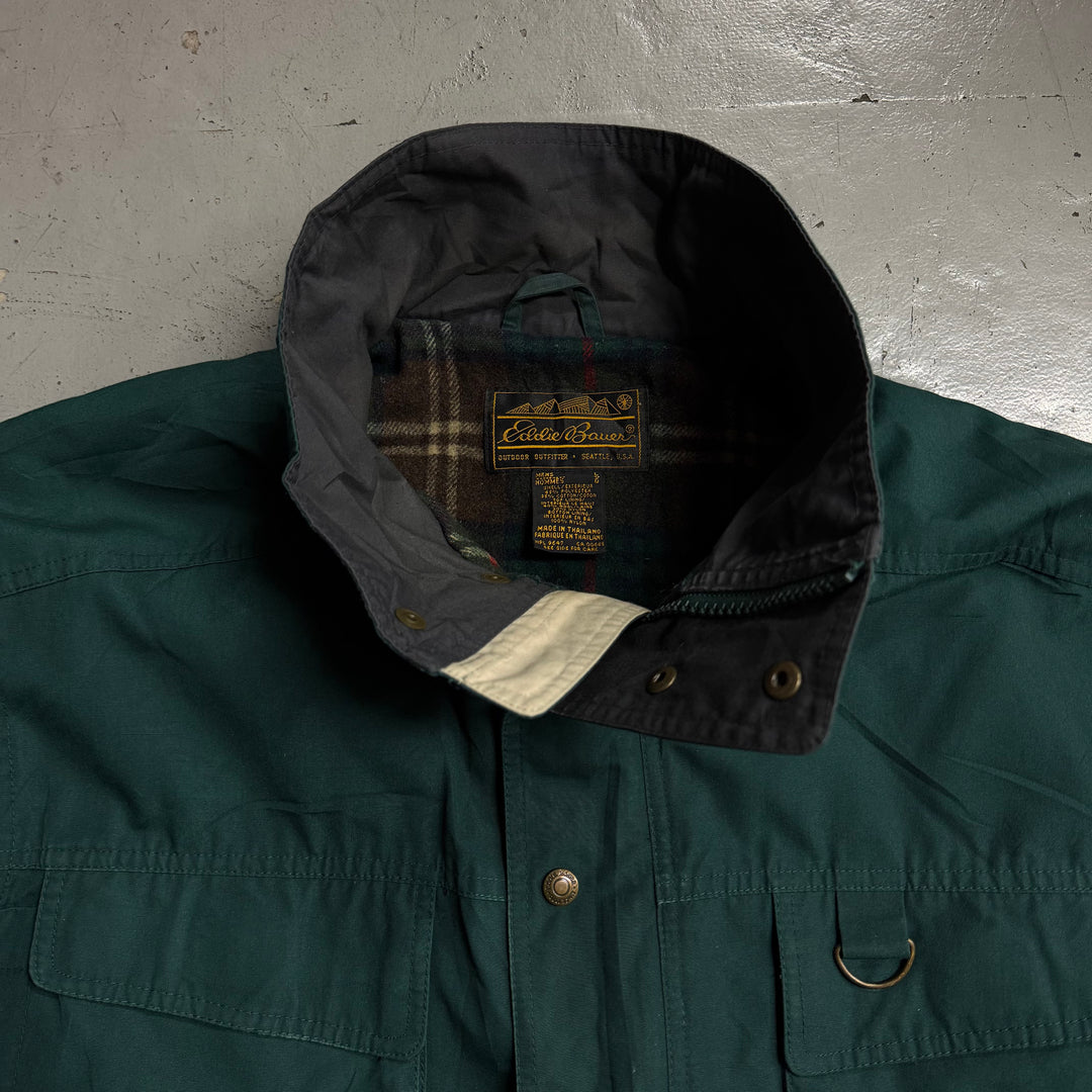 古着 80's Eddie Bauer/エディバウアー/ マウンテンジャケット/ ウールライナー/ チェック/ 黒タグ/ サイズL