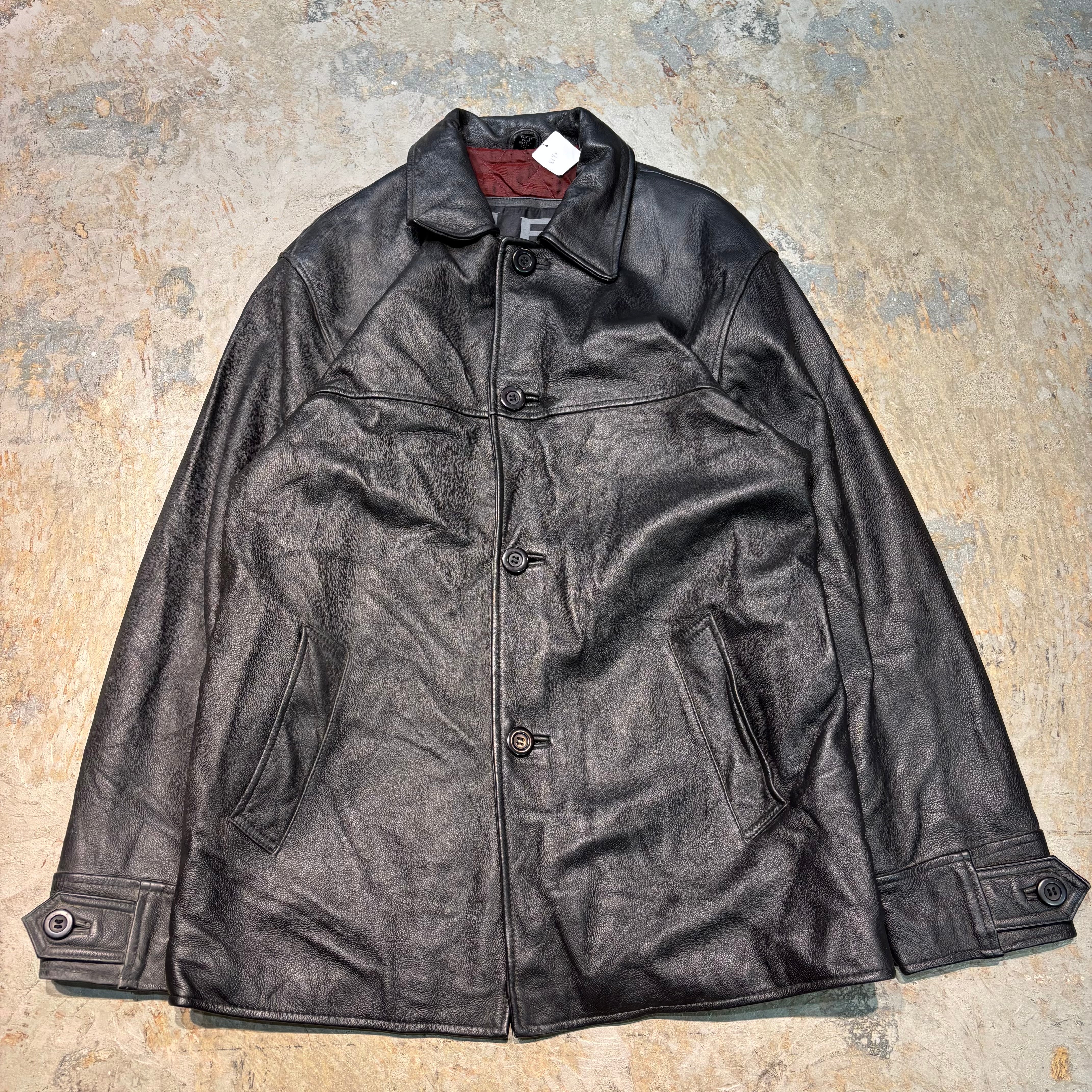 00s TMT 本革 レザー 中綿 ジップ ジャケット M 古着 00s TMT 本革 レザー 中綿 ジップ ジャケット M 古着
