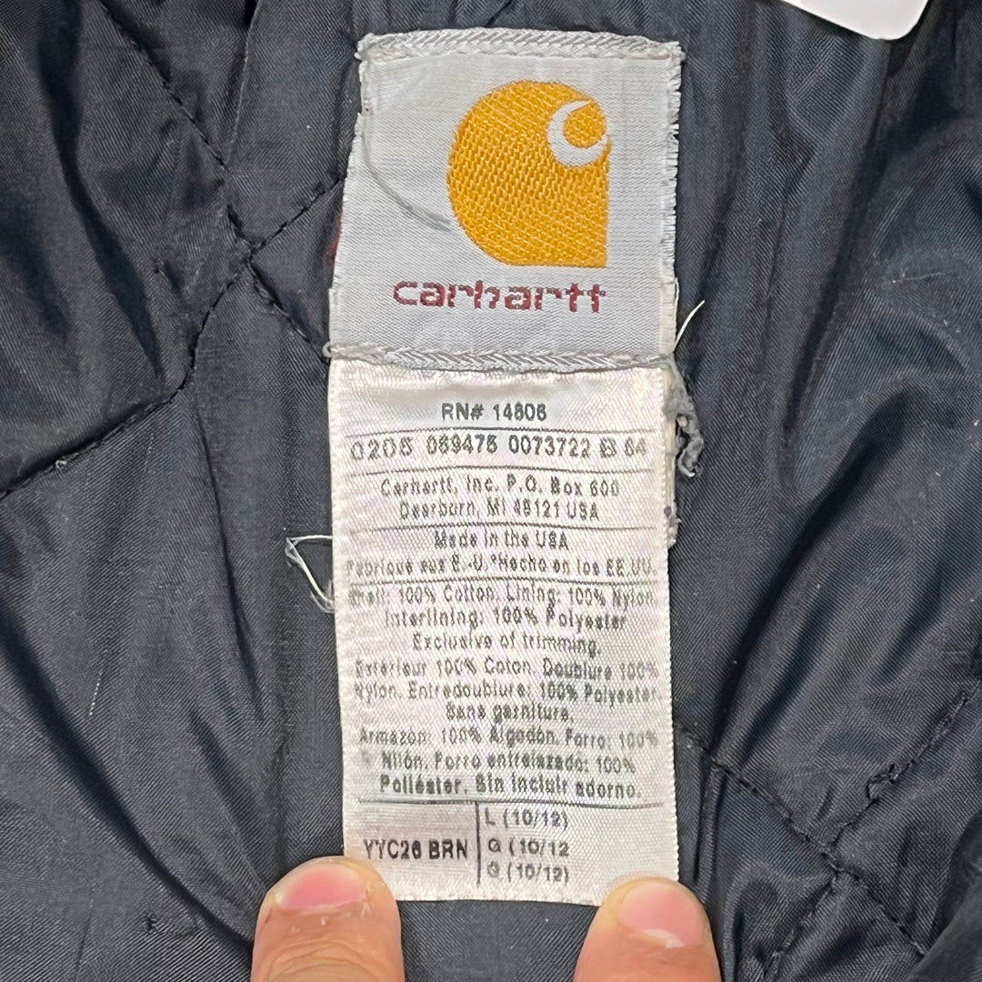 古着 carhartt/ カーハート/ トラディショナルジャケット/ 裏地キルティング/ 襟コーデュロイ/サイズS相当
